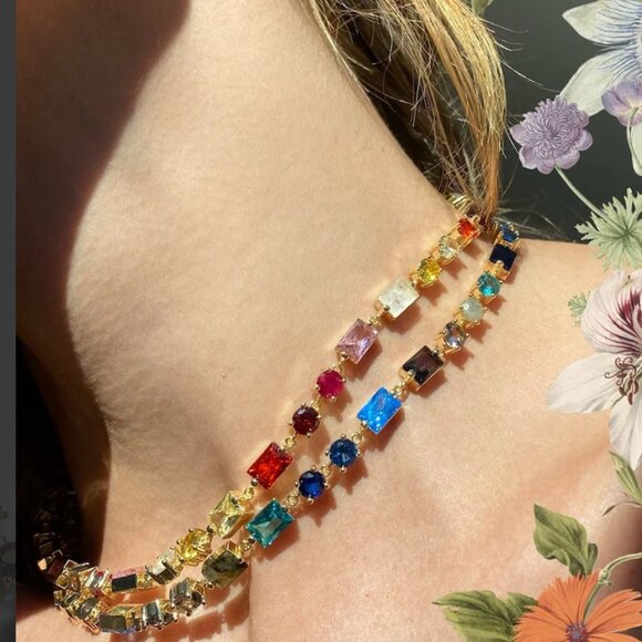 JAGGER NECKLACE- AZURE Gold Blue Gemstones - Picture 1 of 3